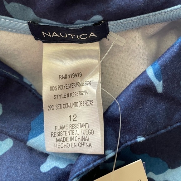 Nautica Navy Blue Long Sleeve Sleep Shirt Size 12 - Picture 8 of 10